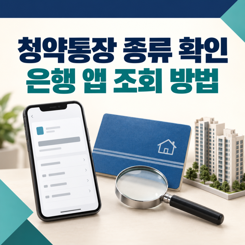 청약통장 종류 확인 방법, 은행 앱 조회 상품별 차이