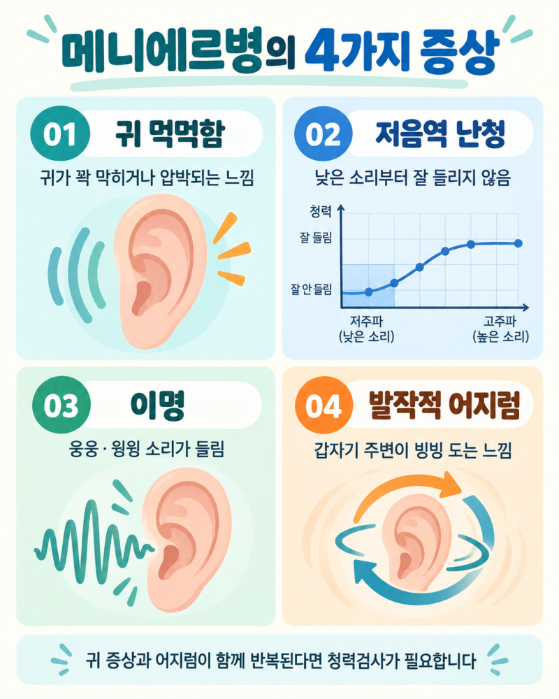 [어지럼증한의원] 메니에르 증상과 원인, 생활관리 안려드려요