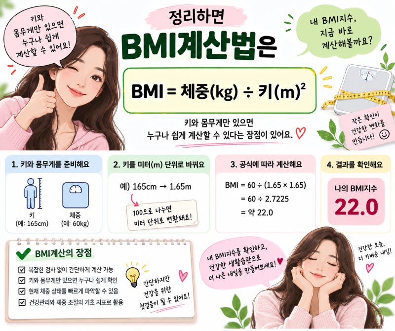 BMI 계산하기, BMI지수 정상수치와 계산법 총정리