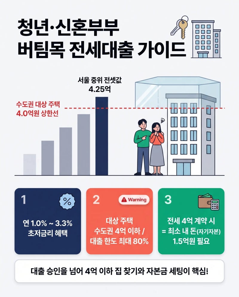 청년·신혼부부 버팀목 전세 대출 가이드 (한도·조건·신청법 총정리)