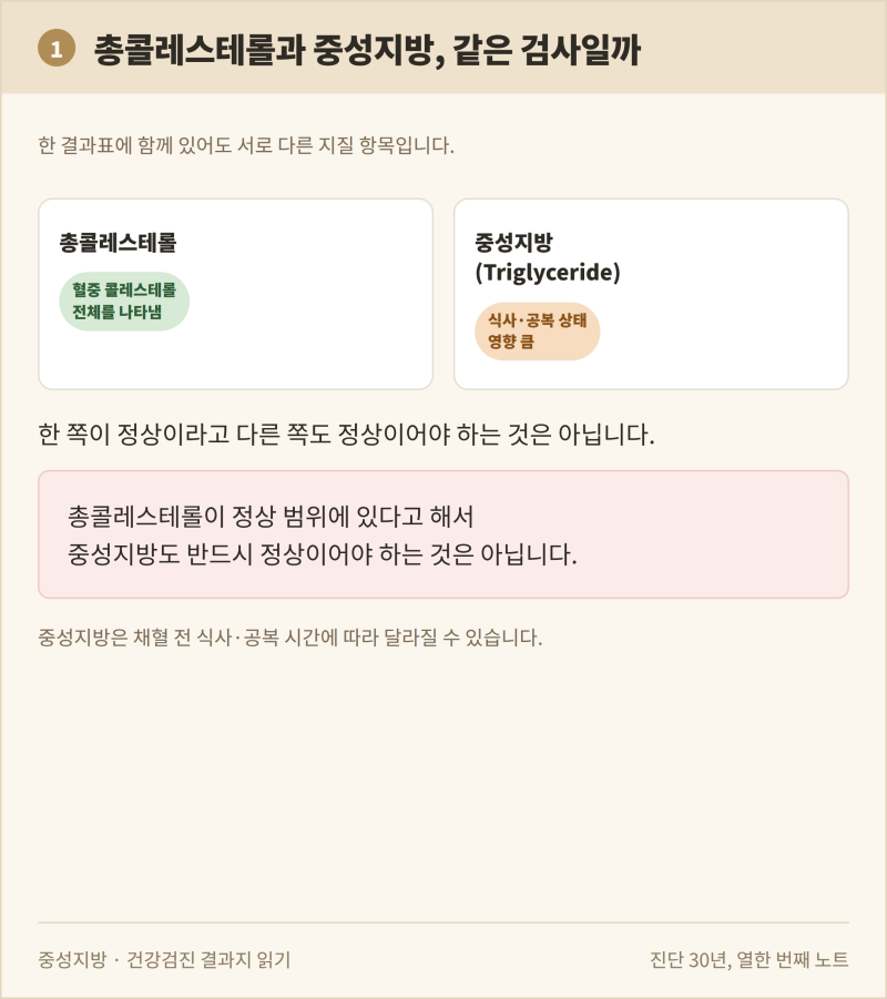 중성지방 높은 이유, 총콜레스테롤은 정상인데 왜 중성지방만 높을까
