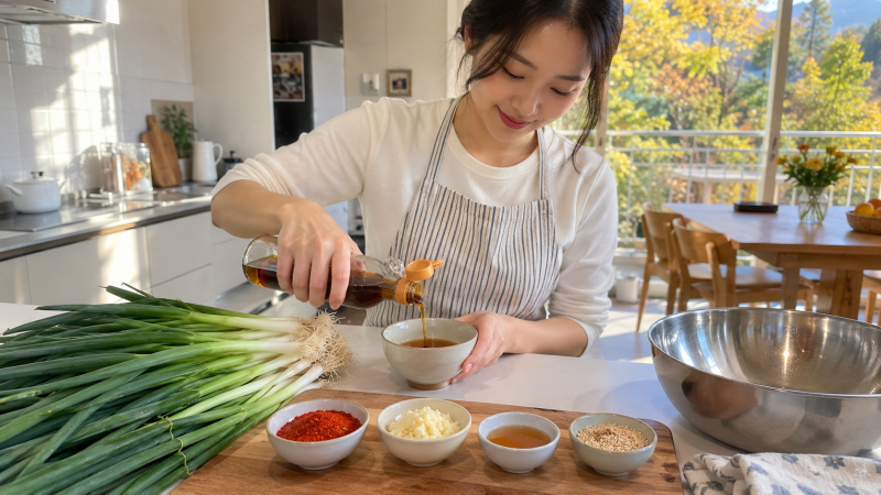파김치 황금비율, 쪽파 1단에 액젓 5큰술