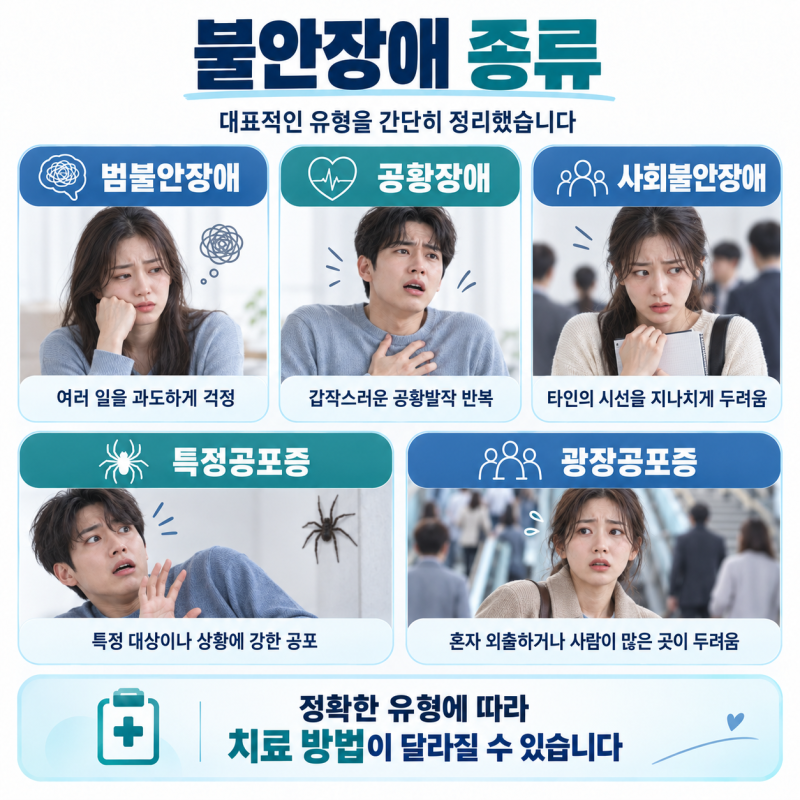 불안장애 증상, 원인, 치료, 종류와 자가진단, 약물치료 등 총정리