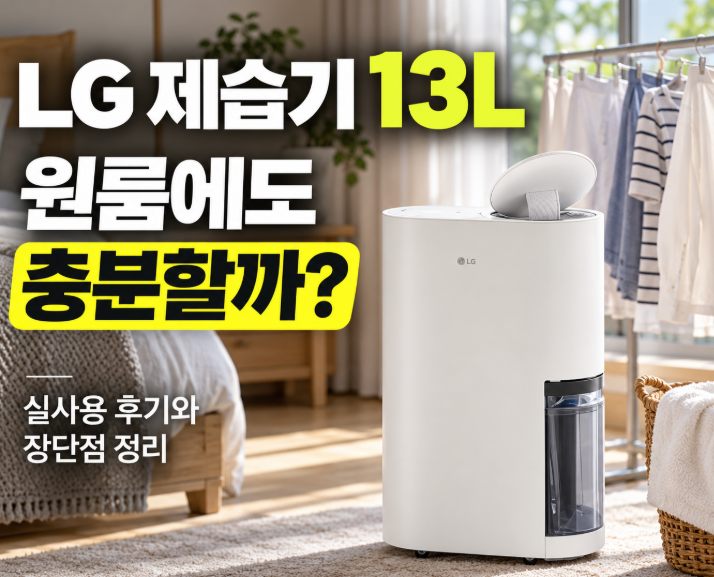 LG 휘센 오브제컬렉션 제습기 13L 어떨까? 에센스화이트 용량 비교