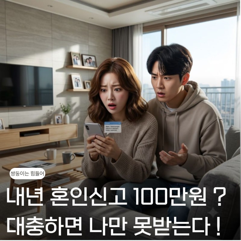 100만원 받고 혼인신고 하는법, 대충하면 '나만' 못받습니다 부부 필독!