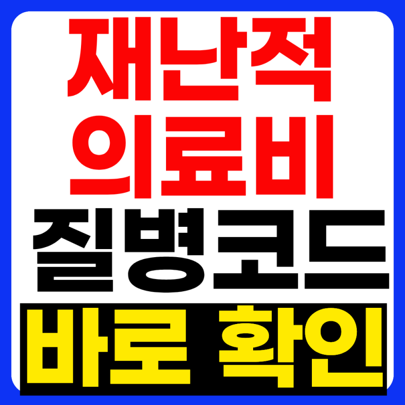재난적의료비 지원대상 질병코드 1분안에 알아보기(2026년 최신)