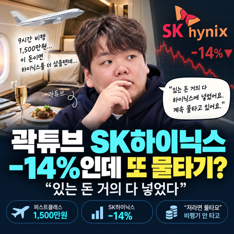 곽튜브 SK하이닉스에 돈 거의 다 넣었다…“-14%, 그래도 물타기” 얼마 넣었길래?