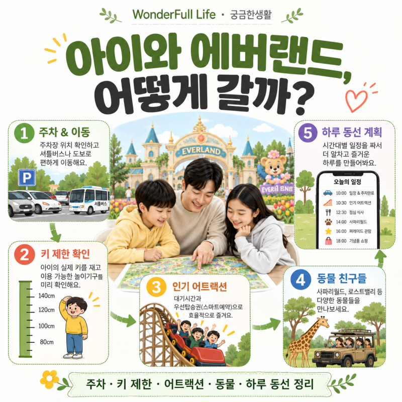 아이와 에버랜드 가기 전 무엇을 확인할까? 키 제한·놀이기구·주차·하루 동선