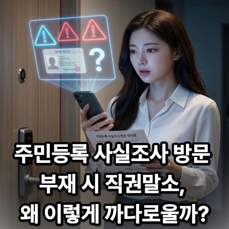 1인 가구·맞벌이라 평일낮 방문조사 못 받는 분들,주민등록 말소 페널티 막는 혜택 챙기셨나....
