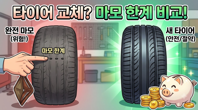 자동차 타이어 교체시기 마모한계선 확인법 가격비교 총정리