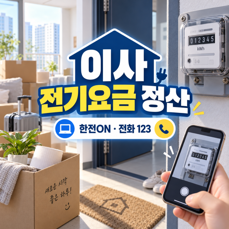 이사 전기요금 정산 방법｜한전ON·전화 123·아파트 처리까지