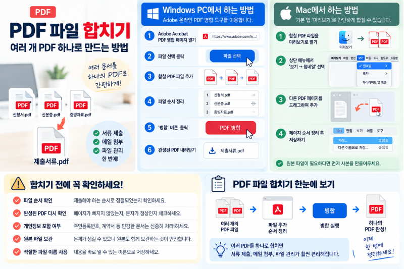 PDF 파일 합치기, 여러 개 PDF 하나로 만드는 방법