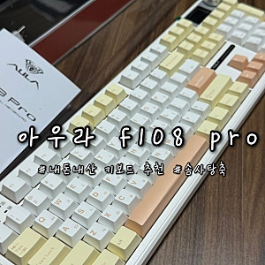 AULA 아우라 F108Pro 펀키스 유무선 독거미 한글 기계식 키보드 (솜사탕축 보글보글 키감, 귀여....