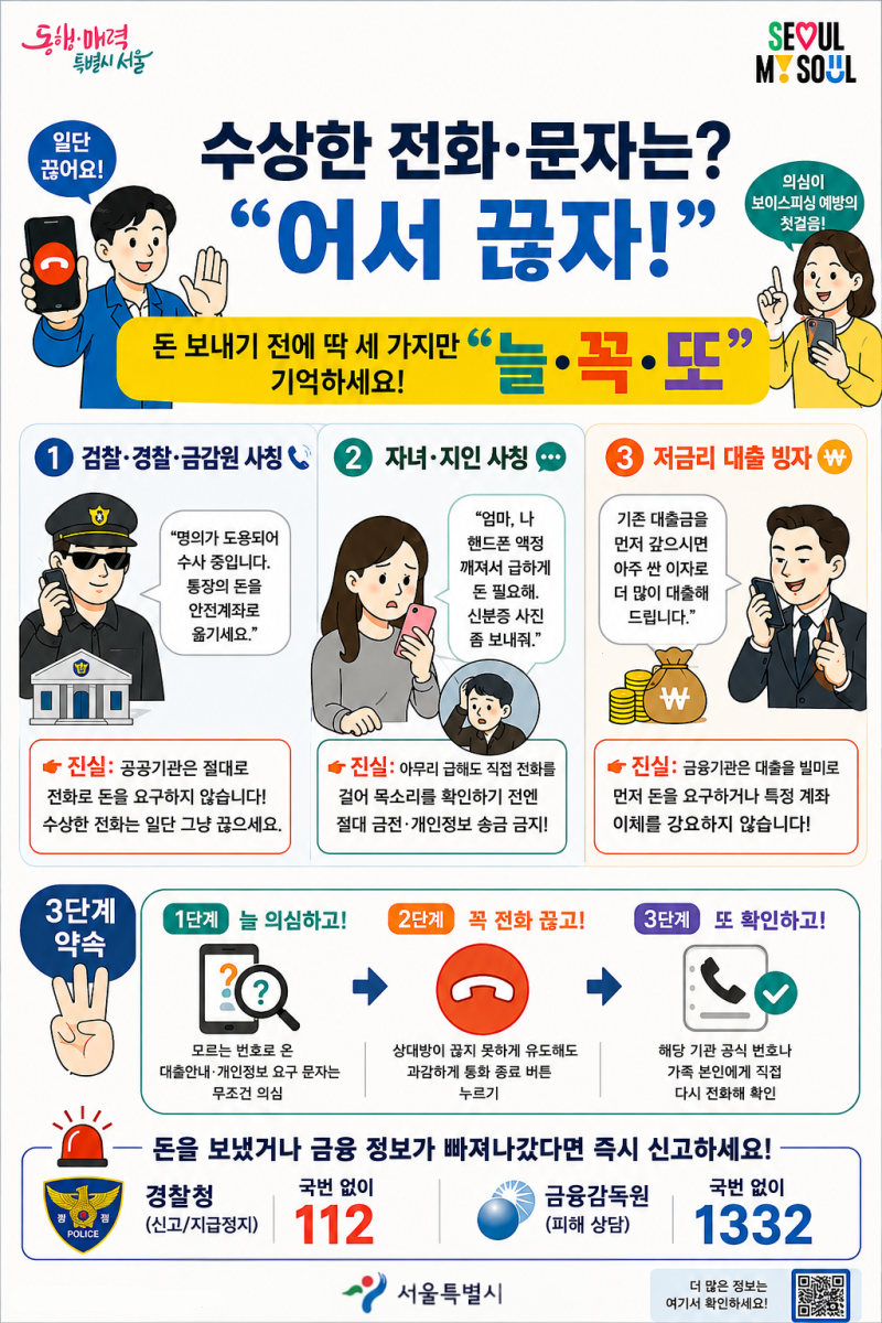 [서울시] 수상한 전화·문자, “어서 끊자!”