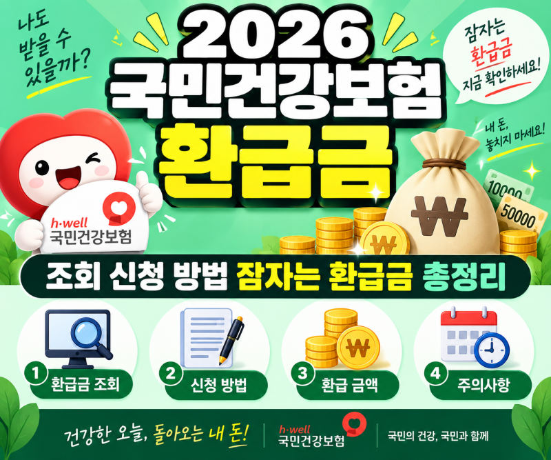 2026 국민건강보험 환급금 조회 신청방법 잠자는 환급금 총정리