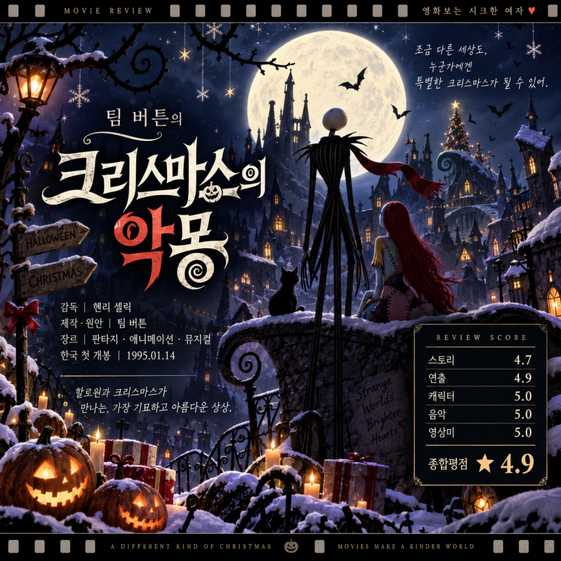 [할로윈 호러 7편] 《팀 버튼의 크리스마스 악몽》 결말 해석｜크리스마스를 훔친 호박왕, 사....