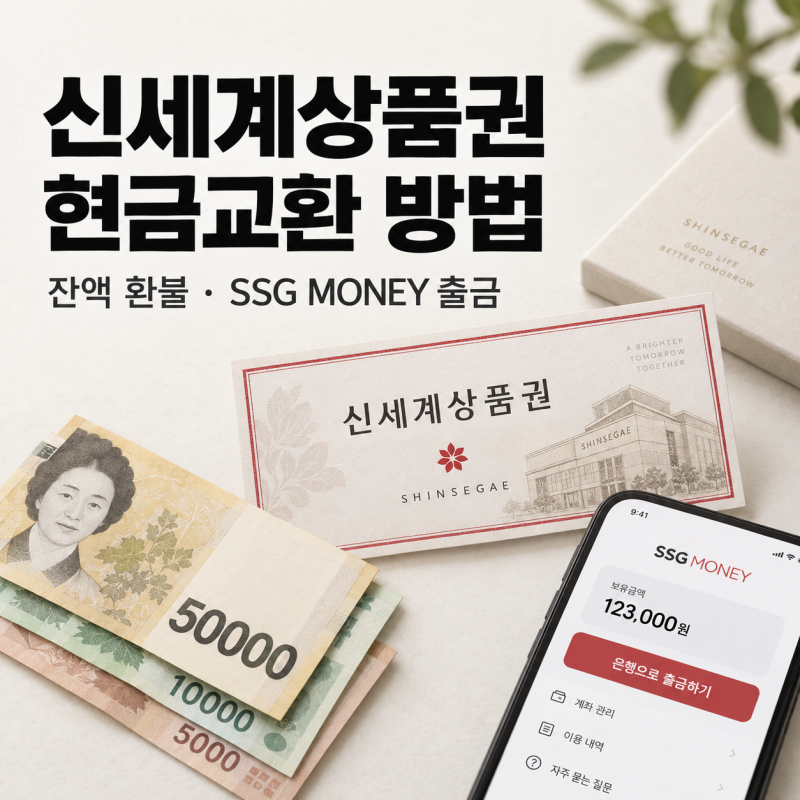 신세계 상품권 현금 교환 방법｜사용 후 잔액 환불 · SSG MONEY 출금 총정리