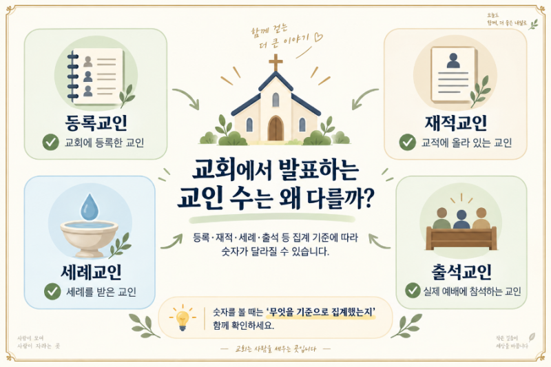 한국 대형교회 교인 수는 얼마나 될까? 등록교인과 출석교인이 다른 이유