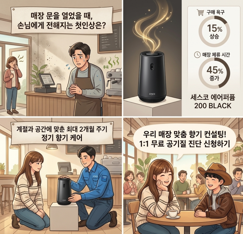 매장 들어오자마자 손님들이 '향 좋다'며 난리 난 이유 (세스코 에어퍼퓸 200 블랙 후기)