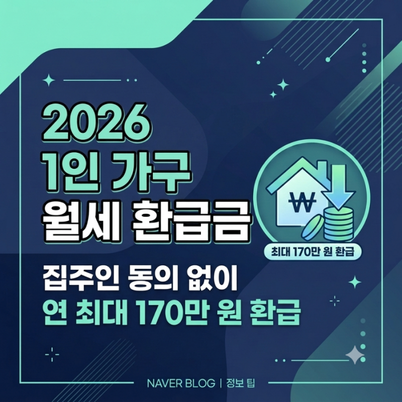 2026 1인 가구 월세 환급금, 집주인 동의 없이 170만 원 받는 법