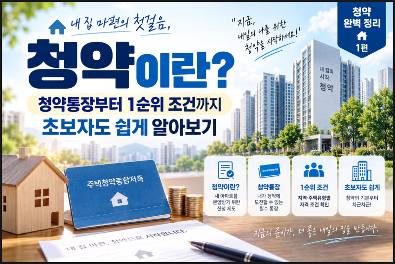 [청약 완벽 정리 1편 ] 청약이란? 청약통장부터 1순위 조건까지 초보자도 쉽게 알아보기
