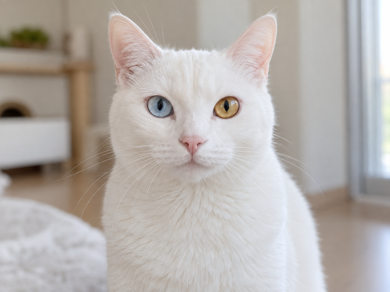 오드아이고양이 부분 이색증과 완전 이색증 차이
