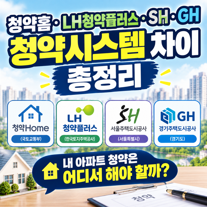 청약홈·LH청약플러스·SH·GH 청약시스템 차이 총정리 | 내 아파트 청약은 어디서 해야 할까