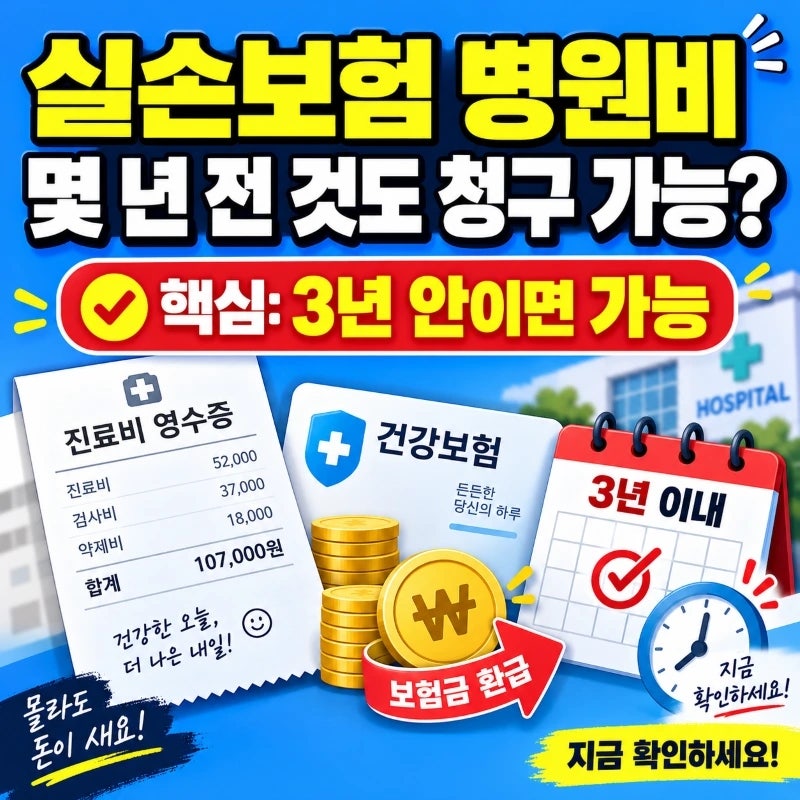 실손보험 병원비, 몇 년 전 것도 지금 청구할 수 있을까? 3년 지나기 전 확인할 것
