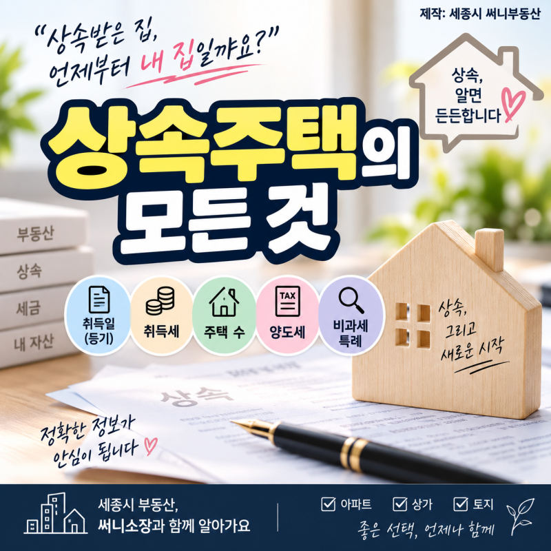 상속주택의 모든 것｜취득일·취득세·주택 수·양도세·비과세까지 한 번에 정리