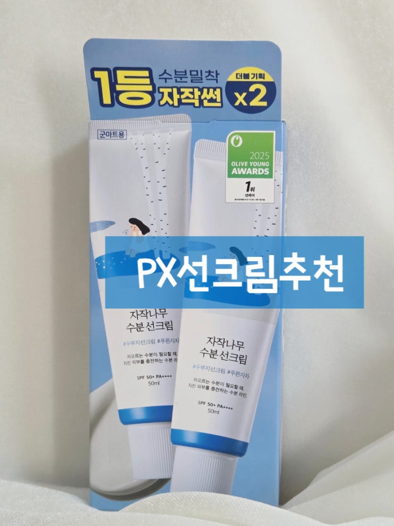 PX 선크림 추천 라운드랩 자작나무 수분 선크림 2개입,왜 고민했나 싶었던 후기