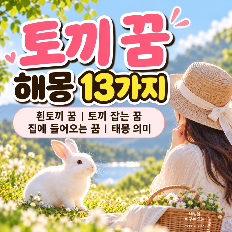 토끼 꿈 해몽 13가지｜흰토끼 꿈·토끼 잡는 꿈·집에 들어오는 꿈·태몽