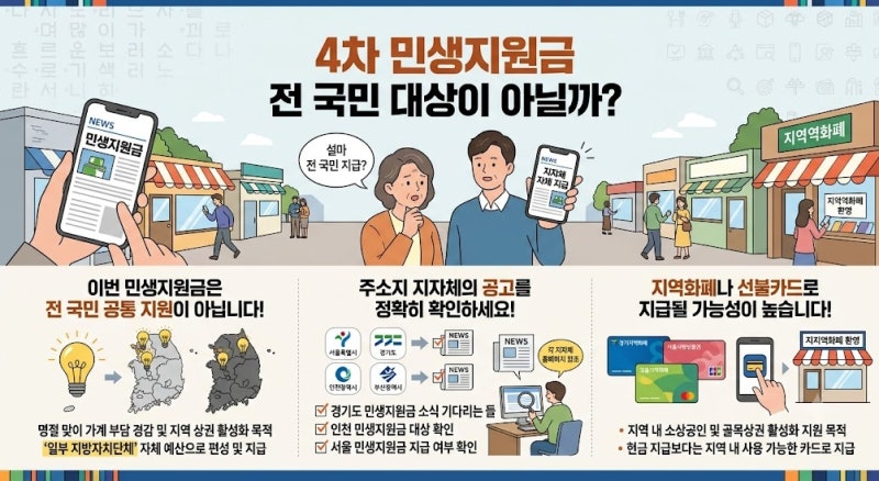 추석 민생지원금 4차 경기도 인천 서울 지방 수령 대상 총정리!