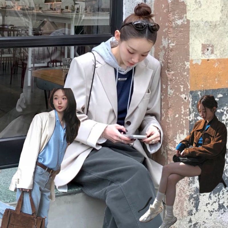 오버핏 자켓 이렇게 입는 거였네.. 따라 하고 싶은 강민경 사복 패션