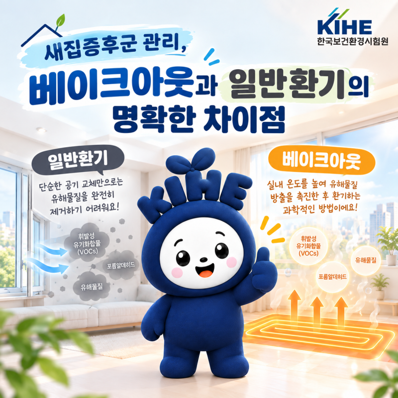 새집증후군 관리, 베이크아웃과 일반환기의 명확한 차이점