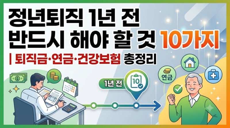 정년퇴직 1년 전 반드시 해야 할 것 10가지｜퇴직금·연금·건강보험 총정리