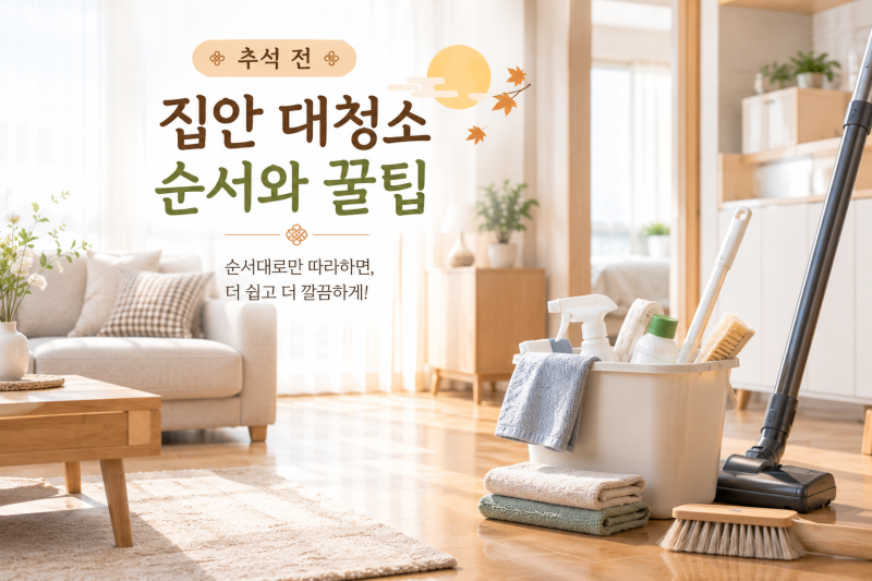 추석 전 대청소 이렇게 하세요 집안 전체 청소 순서와 꿀팁 총정리