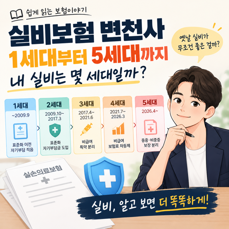 실비보험 변천사, 1세대부터 5세대까지 쉽게 알아보기