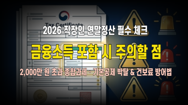 연말정산 금융소득 포함 시 주의할 점 5가지: 이자·배당 2,000만 원 초과 종합과세·기본공제 ....