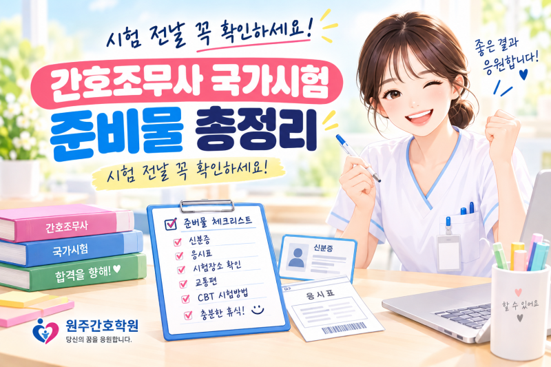 간호조무사 국가시험 준비물 총정리 시험 전날 꼭 확인하세요