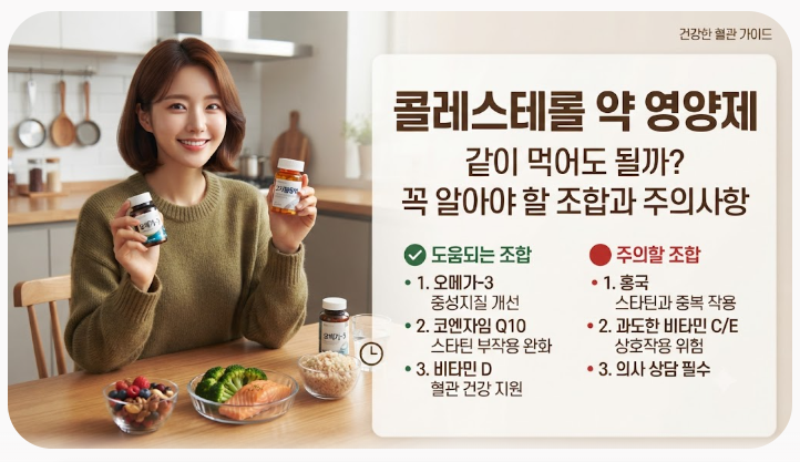콜레스테롤 약 영양제 같이 먹어도 될까 꼭 알아야 할 조합과 주의사항