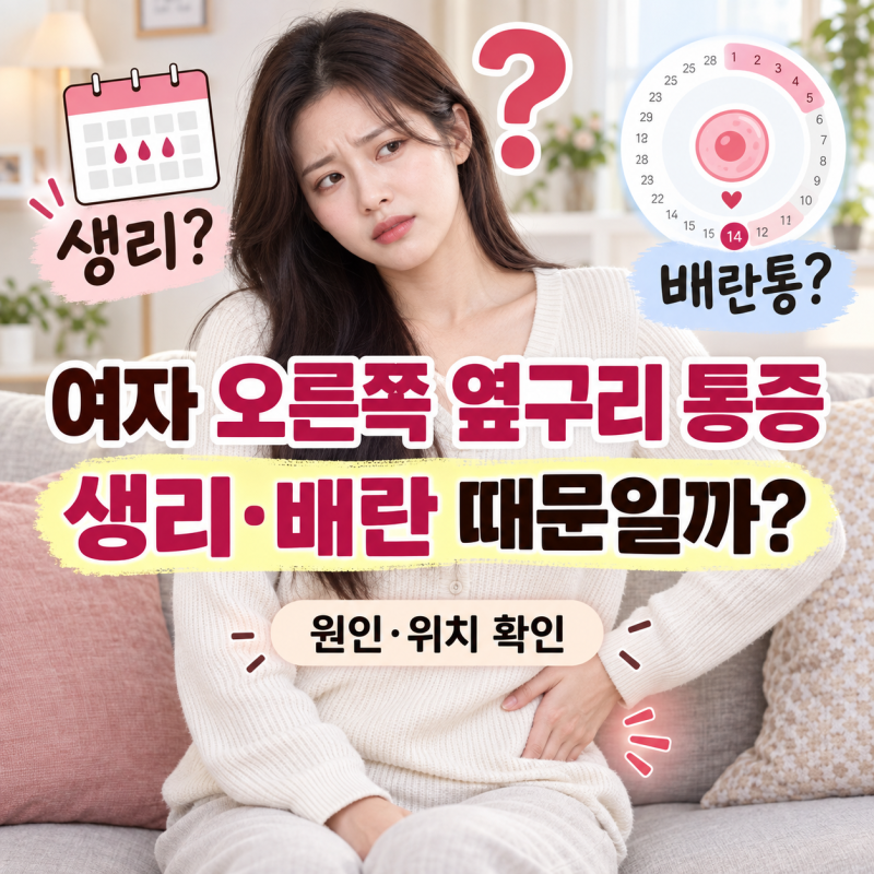 여자 오른쪽 옆구리 통증 원인, 생리·배란통 때문일까?