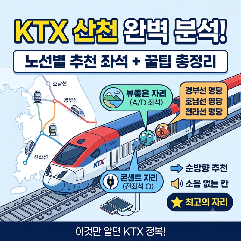KTX 산천 완벽 분석! 노선별 추천 좌석, 콘센트 자리, 뷰좋은 자리
