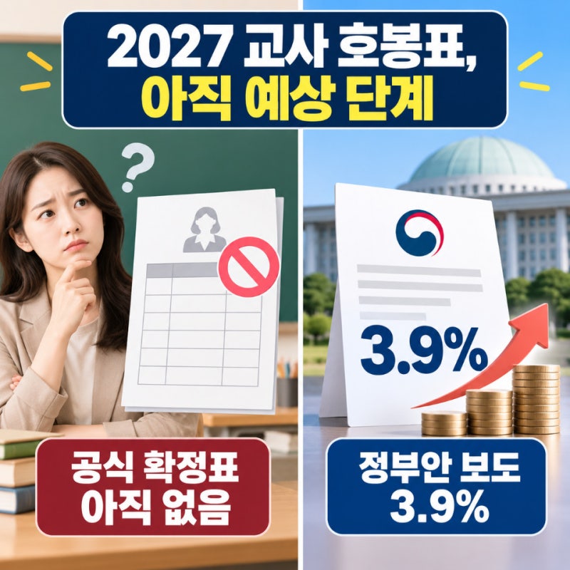 2027 교사 호봉표 아직 확정 전, 지금은 예상표로 봐야 합니다