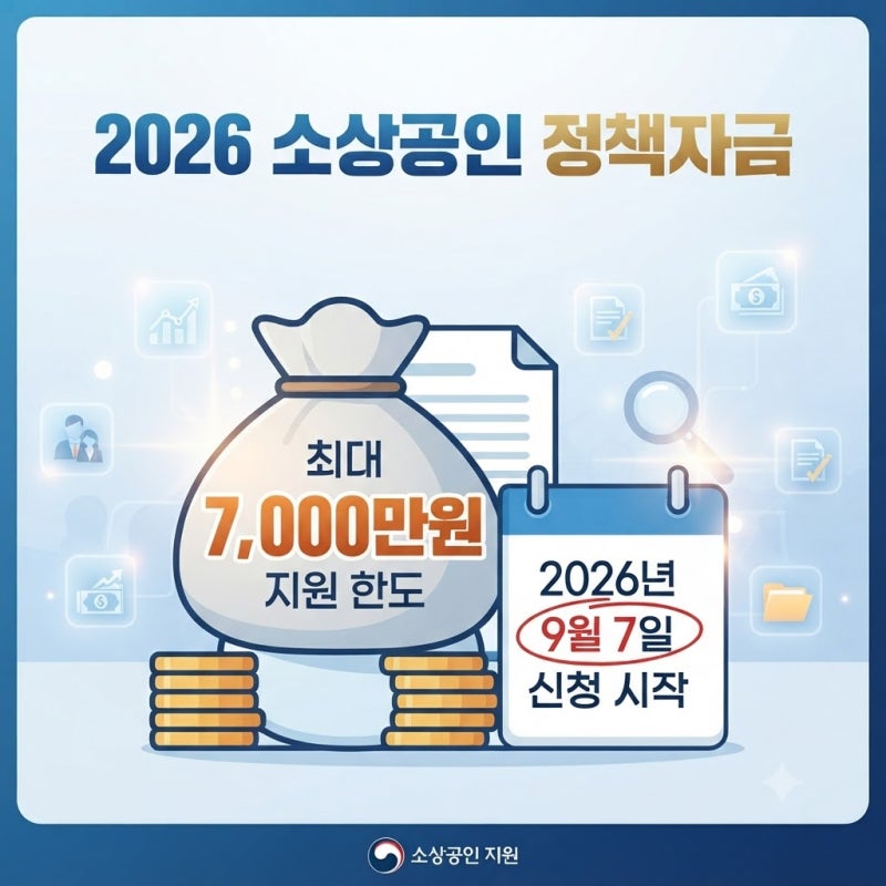 2026 소상공인 정책자금 신청방법｜일시적경영애로자금 조건·7천만원 대출