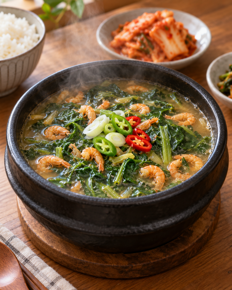 건새우 아욱된장국 끓이는 법｜구수하고 시원한 집밥 국요리