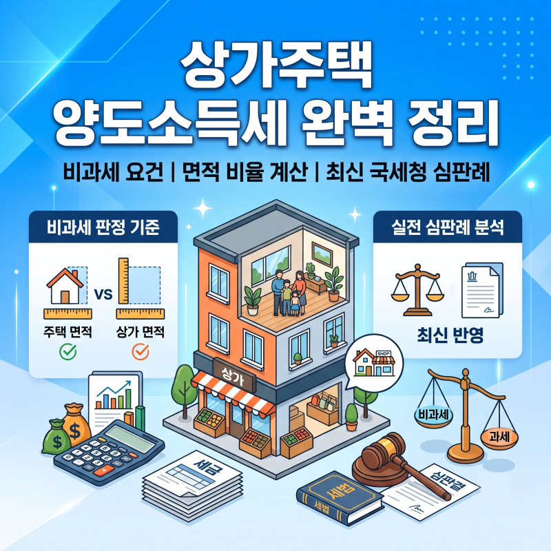 상가주택(겸용주택) 양도소득세 완벽 정리: 비과세 판정 기준과 실전 심판례 분석