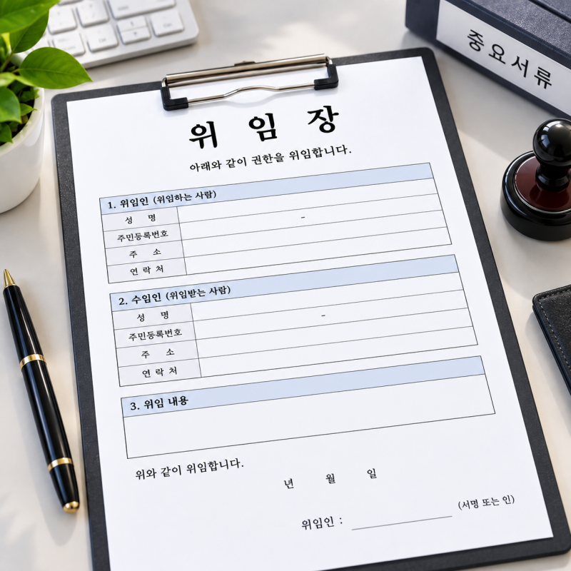 위임장 양식 무료 다운로드