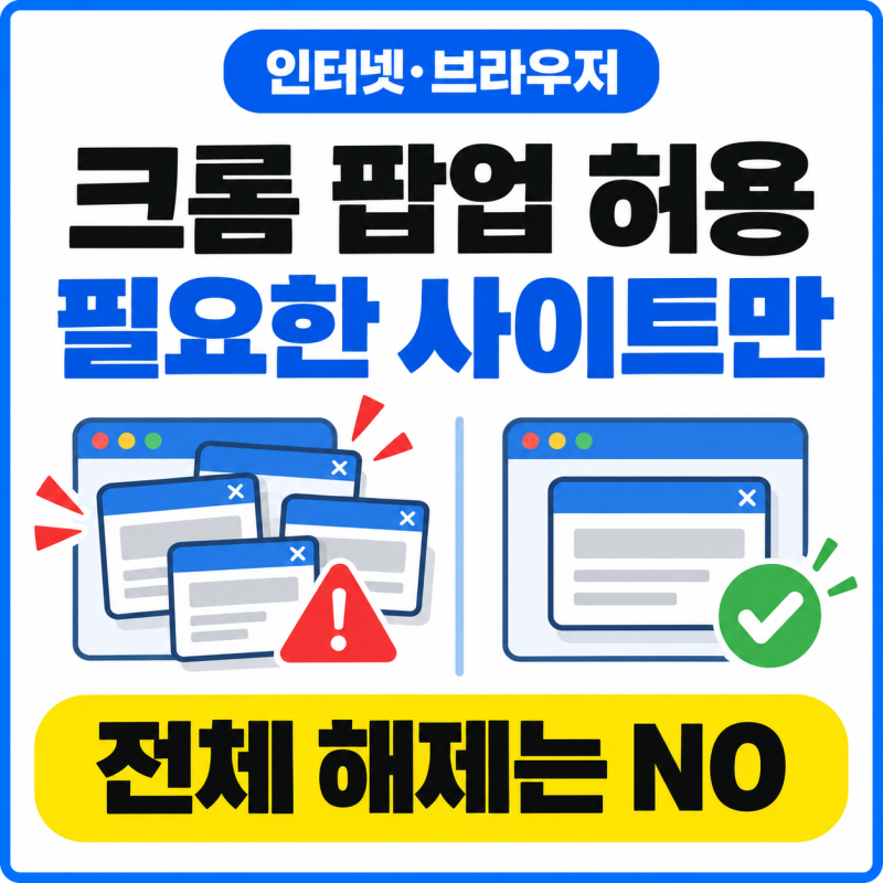 크롬 팝업 허용 방법 | 전체 해제 말고 필요한 사이트만 설정