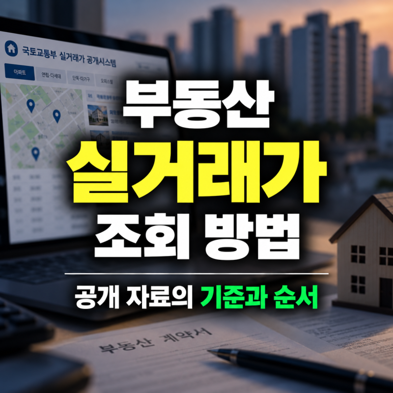 부동산 실거래가 조회 방법｜공개 자료의 기준과 순서
