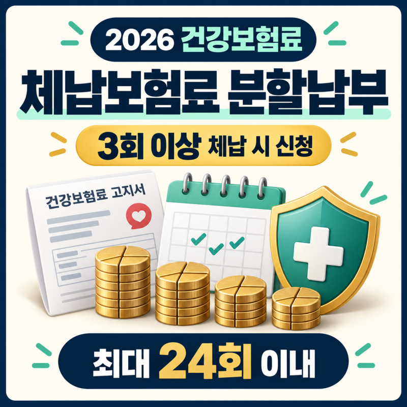 건강보험료 체납 분할납부 신청방법｜3회 이상·최대 24회 조건